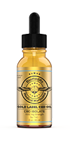 Gold Label 1000mg CBD isolate oil tincture bottle